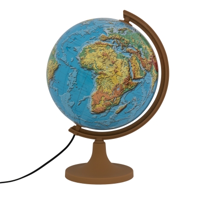 Globus 320 mm Mapa Fizyczna 3D - Podświetlany